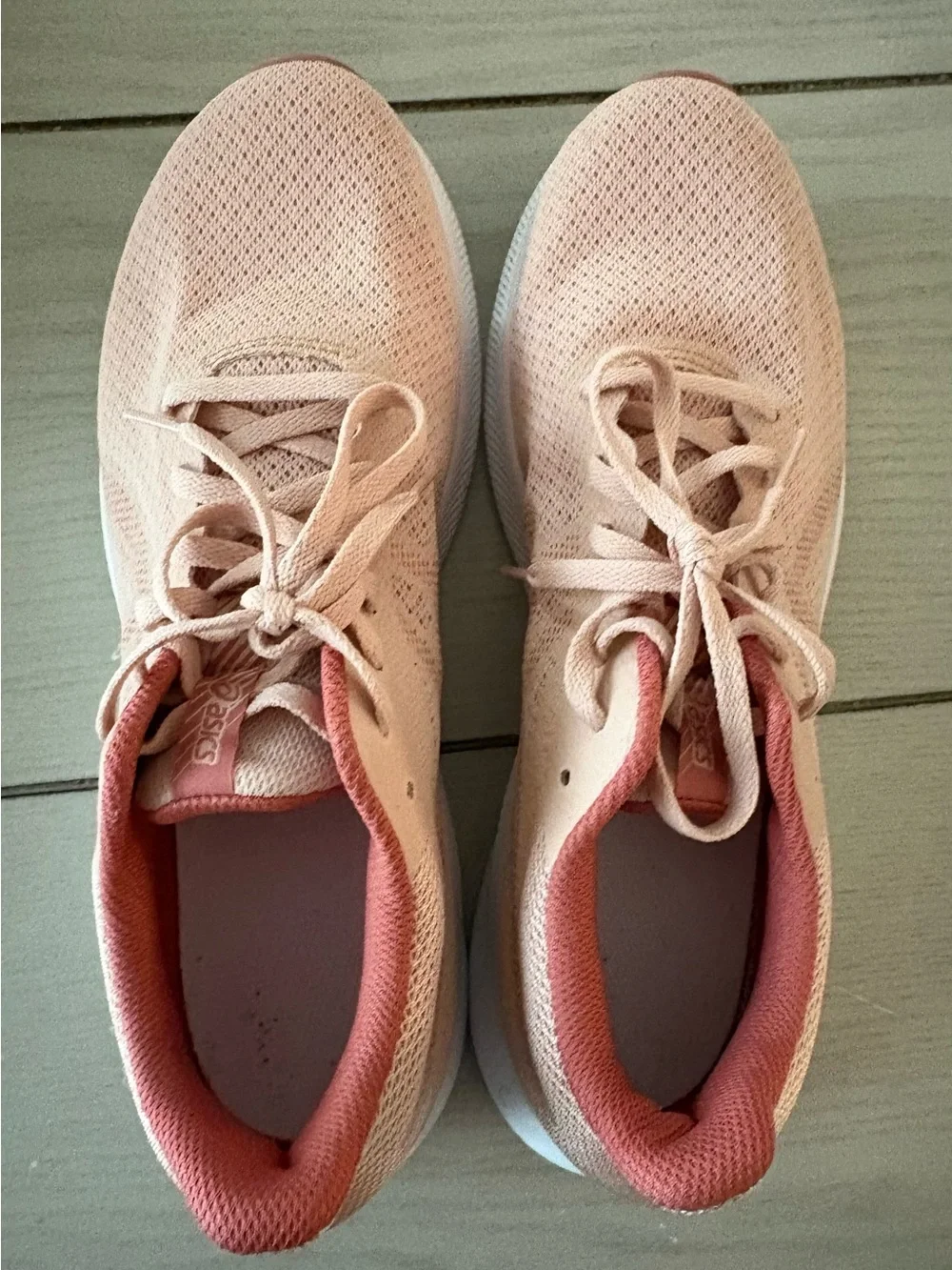 ASICS Women's Peach-Pink Knit Running Shoes